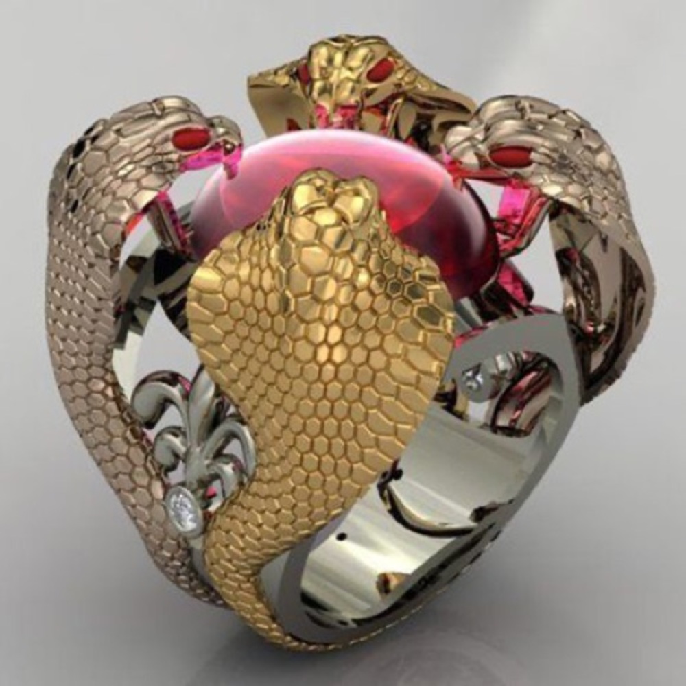 Domineering Two-Tone Python Rings For Men Mixed - image 7